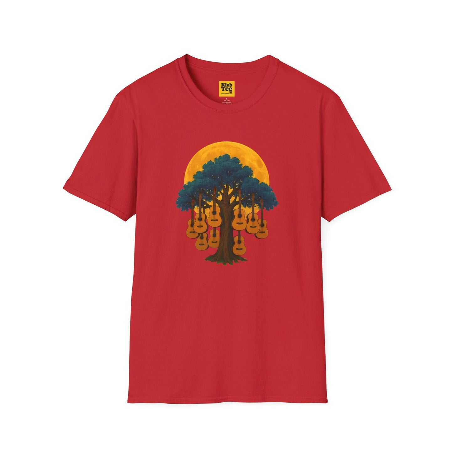 Moon Tree Guitar T-Shirt - Artistic Design
