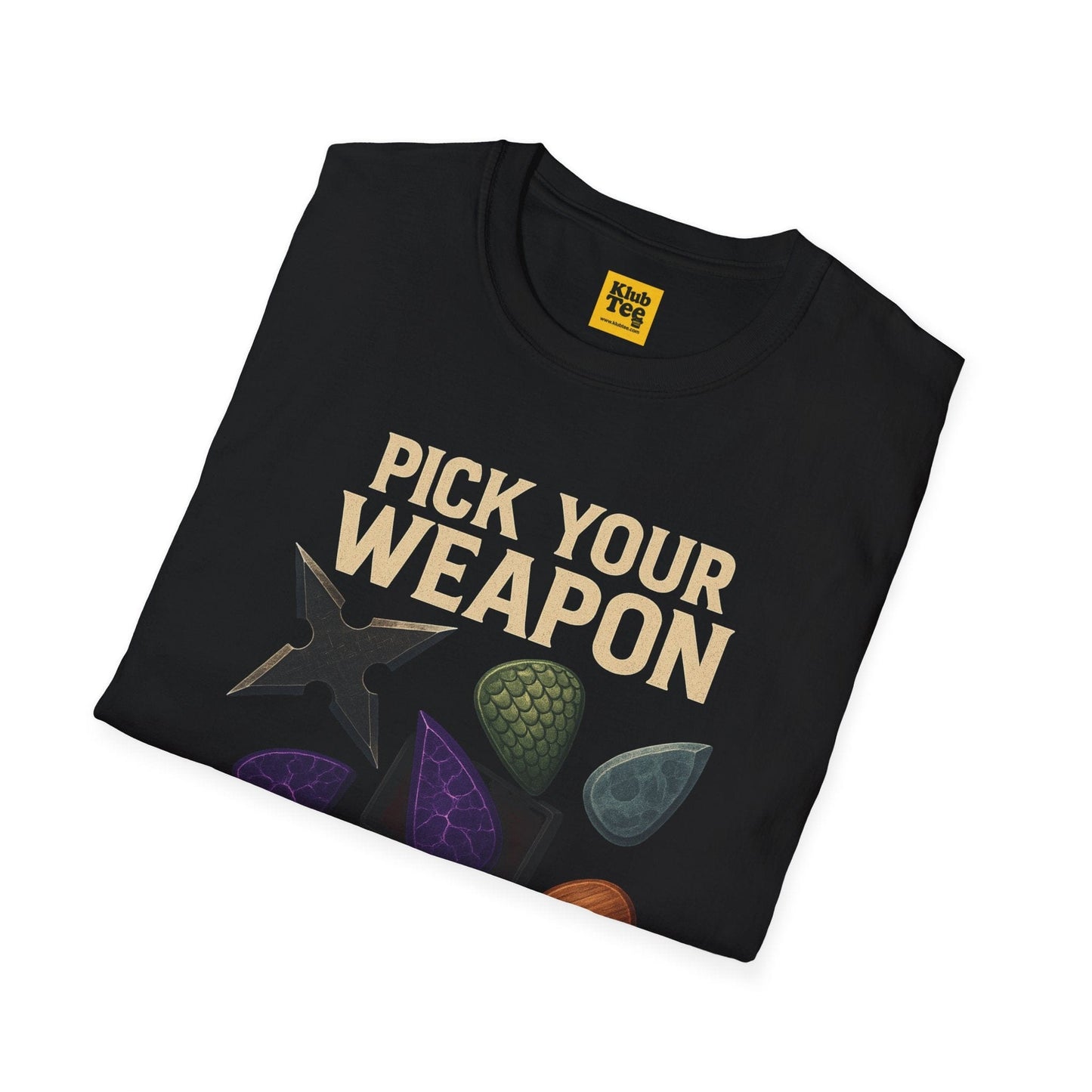 Pick Your Weapon T-Shirt - Guitar Choice