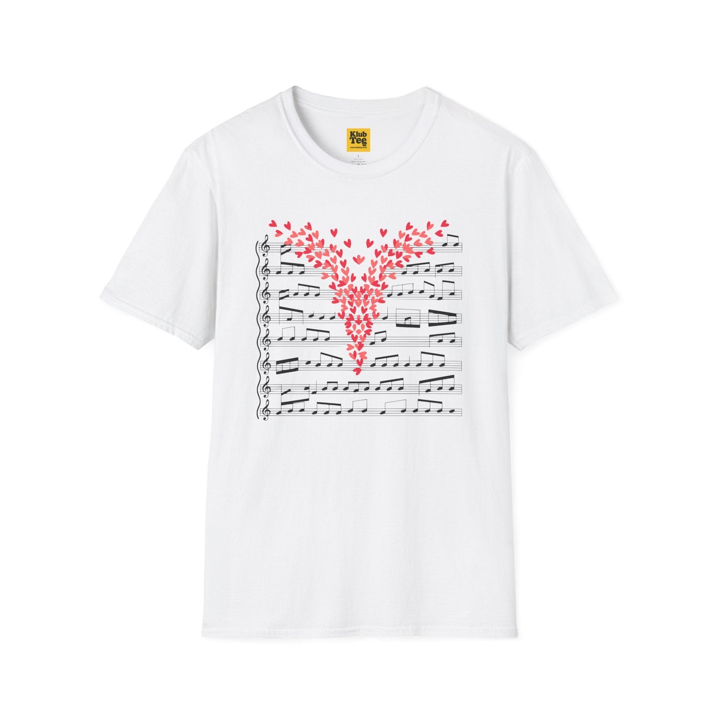 Love Music T-Shirt - Heart-Shaped Notes