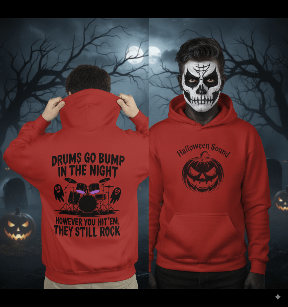 Halloween Pumpkin Drums Hoodie - Spooky Design