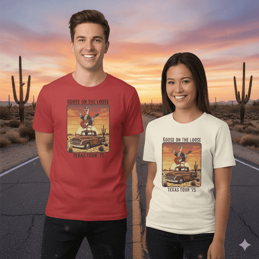 Retro goose graphic vintage tour t-shirt with music festival and summer concert design