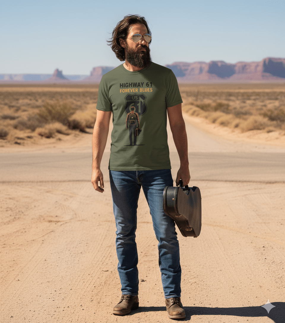 Highway 61 Forever Blues T-Shirt - Vintage Music Tee