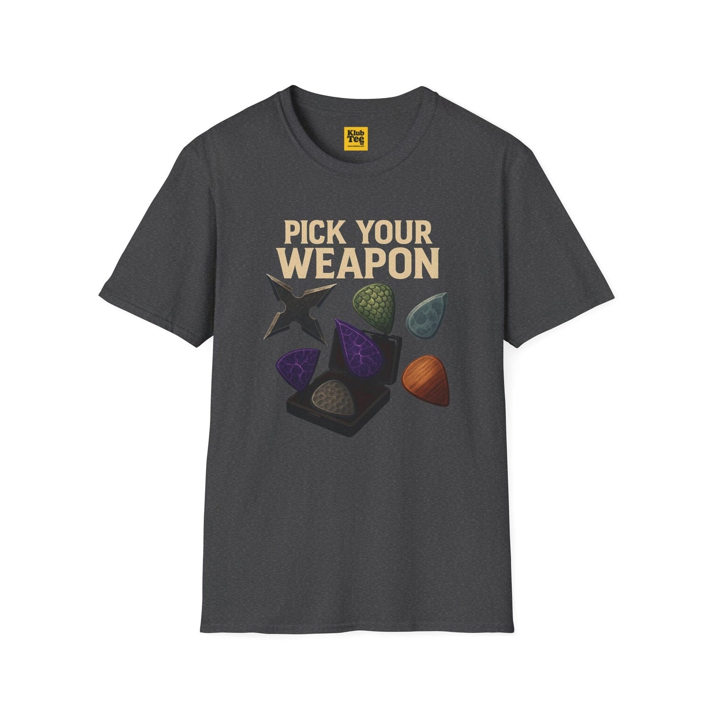 Pick Your Weapon T-Shirt - Guitar Choice