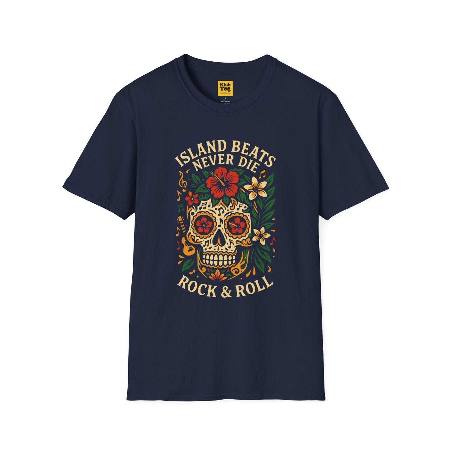 Skull & Floral Rock T-Shirt - Gothic Design