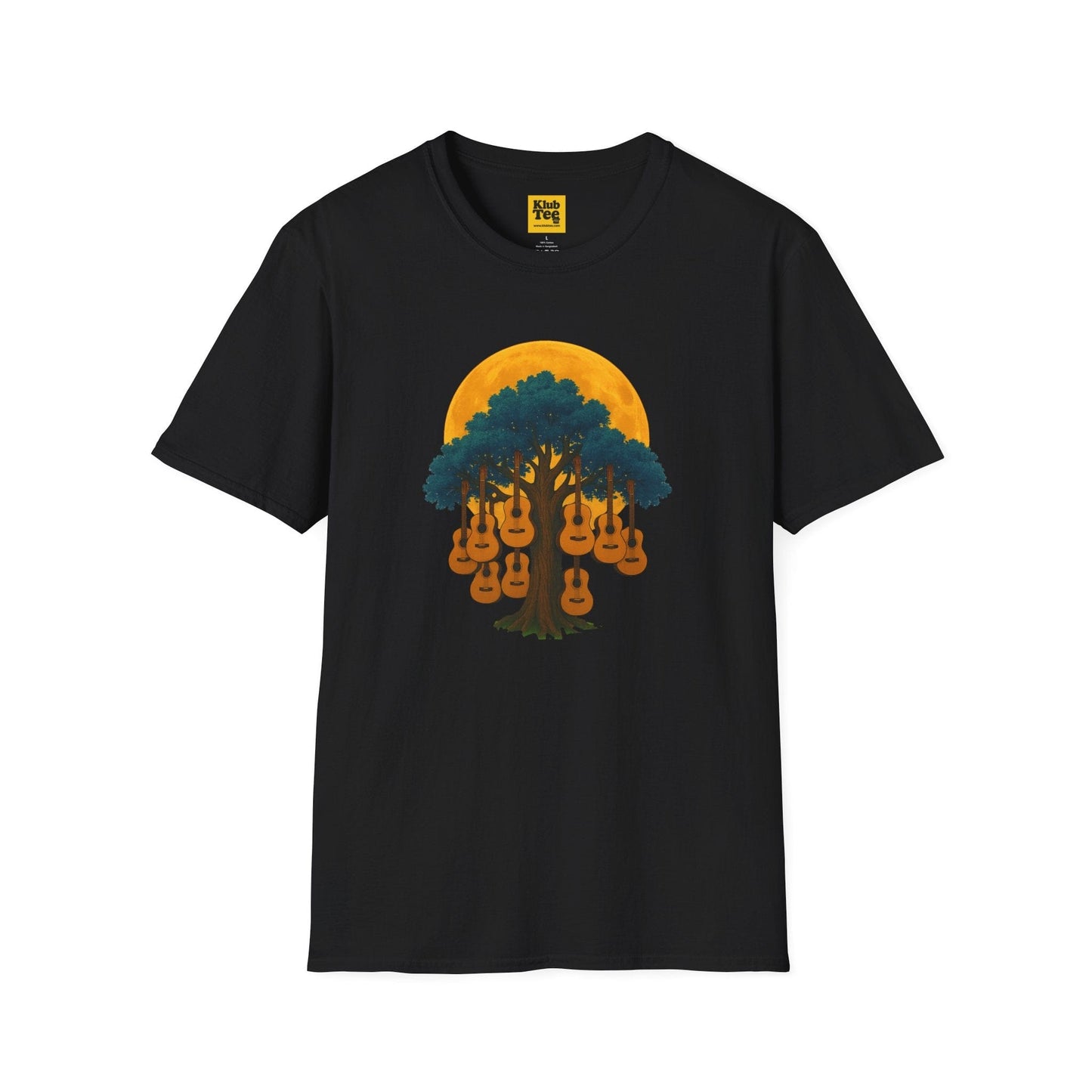 Moon Tree Guitar T-Shirt - Artistic Design