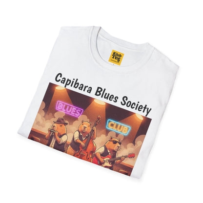 Capybara Blues Society T-Shirt - Retro Music Tee