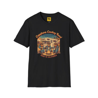 Capybara Cowboy Band T-Shirt - Road Trip Adventure Tee