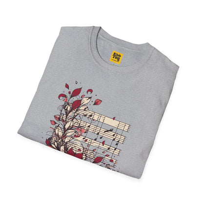 Floral Music Notes T-Shirt - Garden Melody