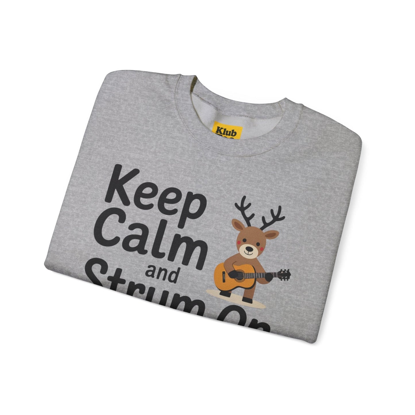 Keep Calm and Strum On Christmas Sweatshirt - Reindeer