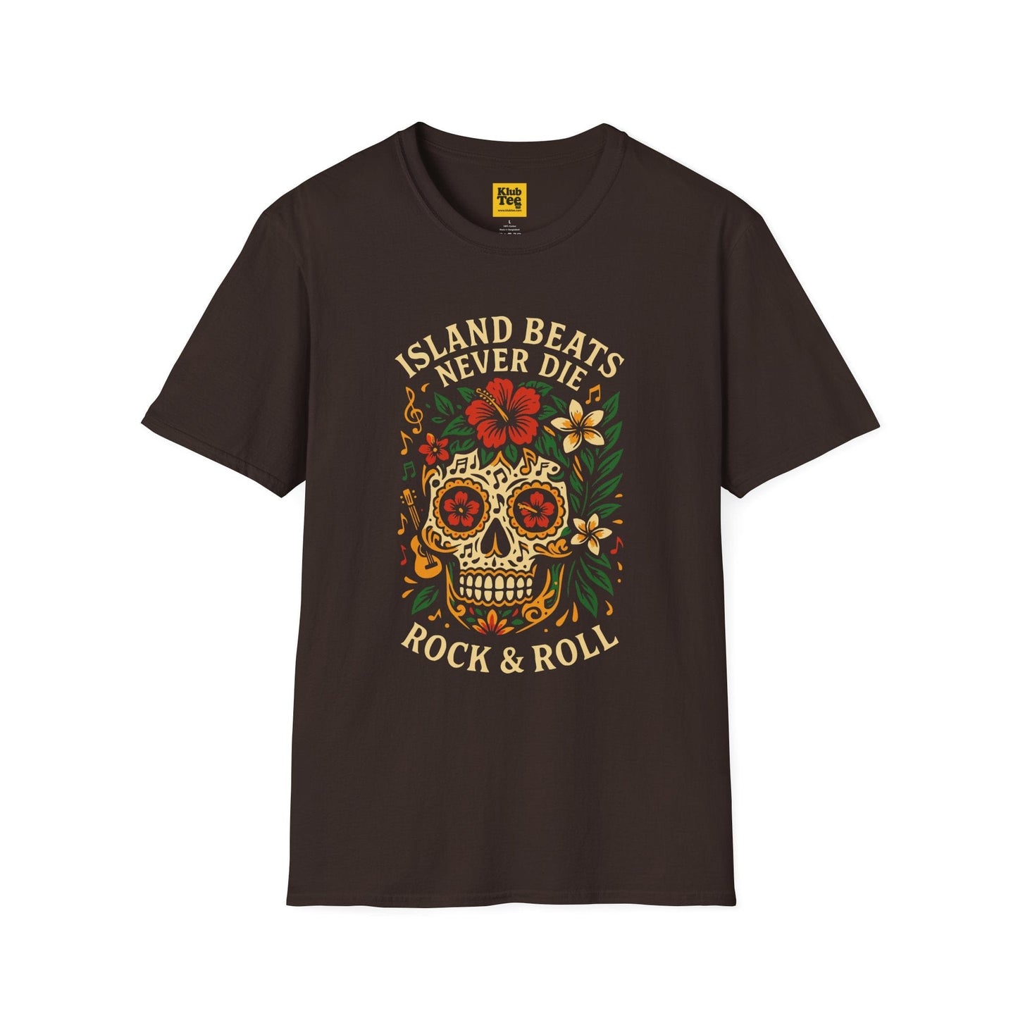 Skull & Floral Rock T-Shirt - Gothic Design