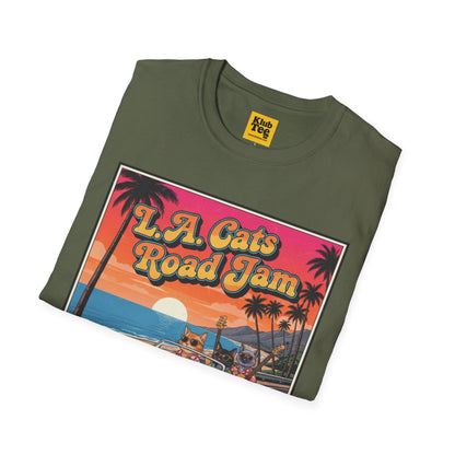 L.A. Cats Road Jam T-Shirt - Vintage Cat Lover Tee