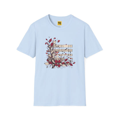 Floral Music Notes T-Shirt - Garden Melody