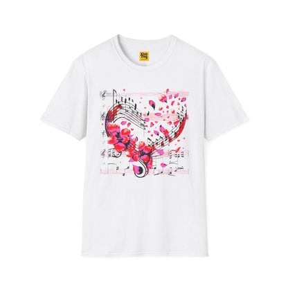 Floral Music Notes T-Shirt - Perfect Gift