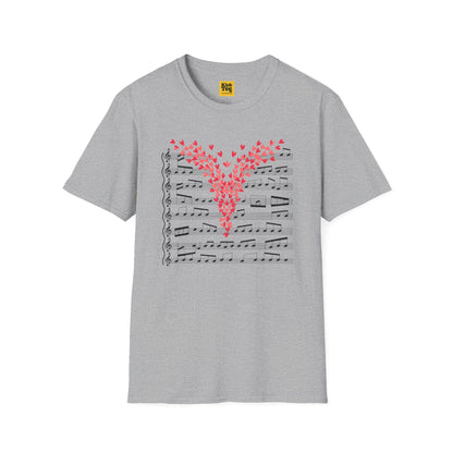 Love Music T-Shirt - Heart-Shaped Notes