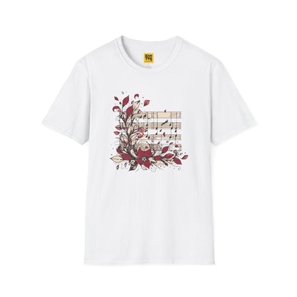 Floral Music Notes T-Shirt - Garden Melody