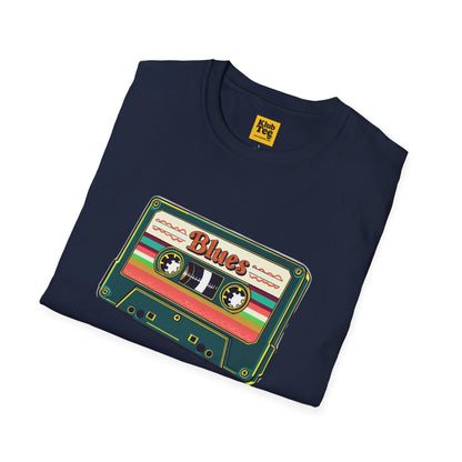 Vintage Blues Cassette T-Shirt - Retro Music