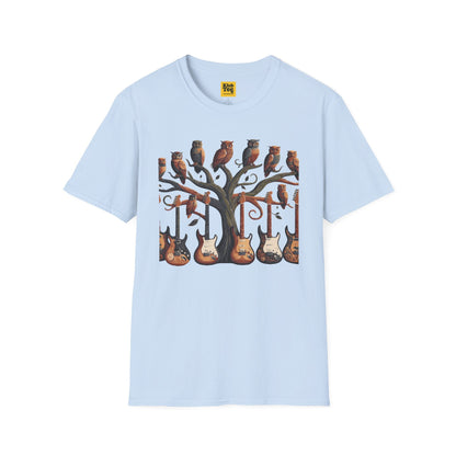 Whimsical Guitar Tree T-Shirt - Nature Music