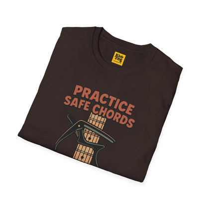 Practice Safe Chords T-Shirt - Guitar Humor