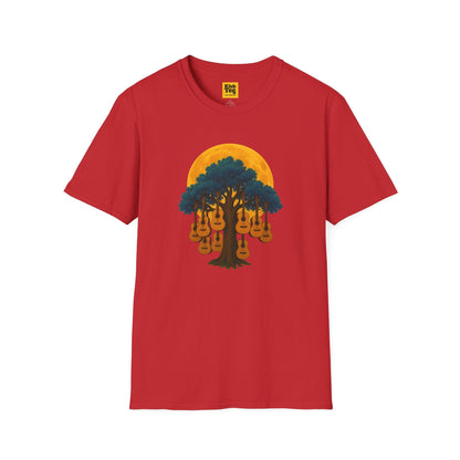 Moon Tree Guitar T-Shirt - Artistic Design