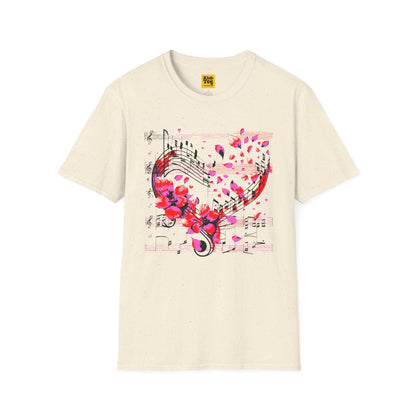 Floral Music Notes T-Shirt - Perfect Gift