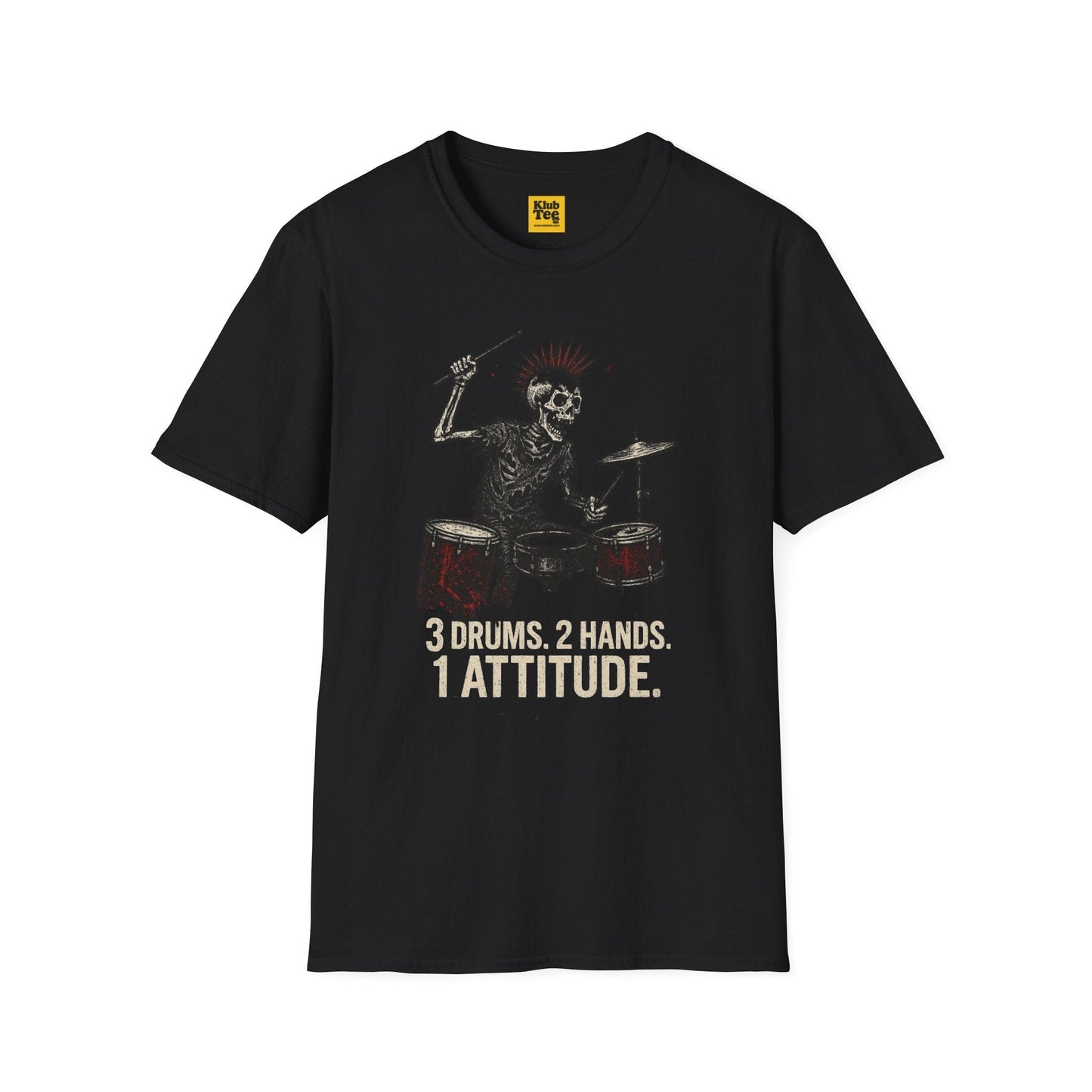 Rockin' Skeleton Drummer T-Shirt - Attitude Design