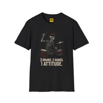 Rockin' Skeleton Drummer T-Shirt - Attitude Design