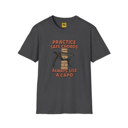 Practice Safe Chords T-Shirt - Guitar Humor