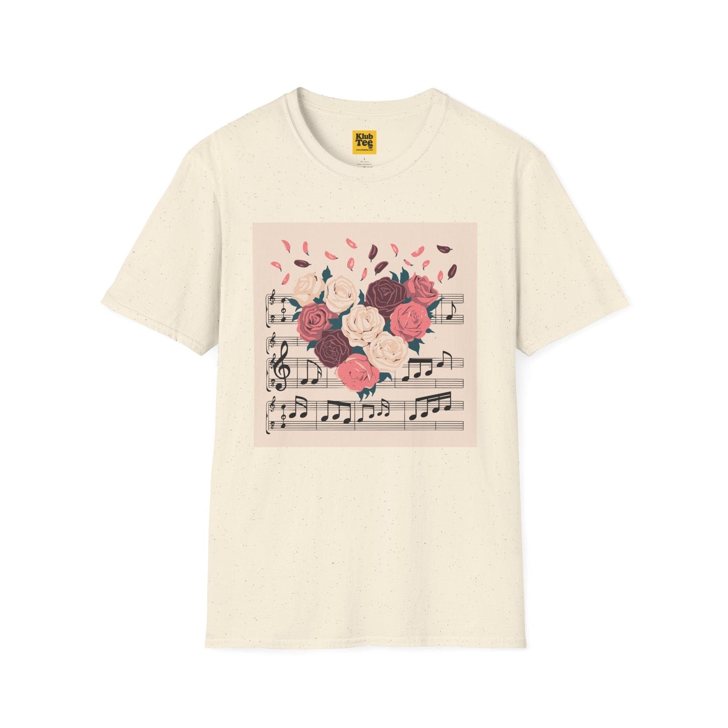 Floral Music Notes T-Shirt - Botanical Sound