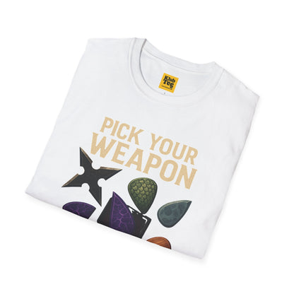 Pick Your Weapon T-Shirt - Guitar Choice