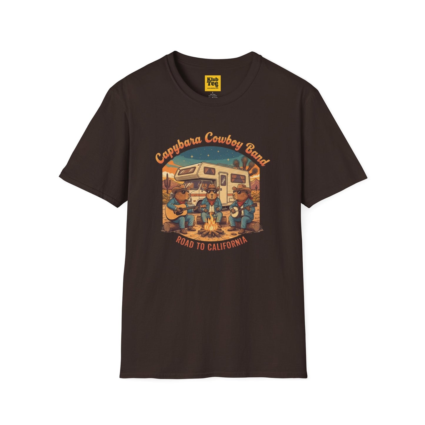 Capybara Cowboy Band T-Shirt - Road Trip Adventure Tee