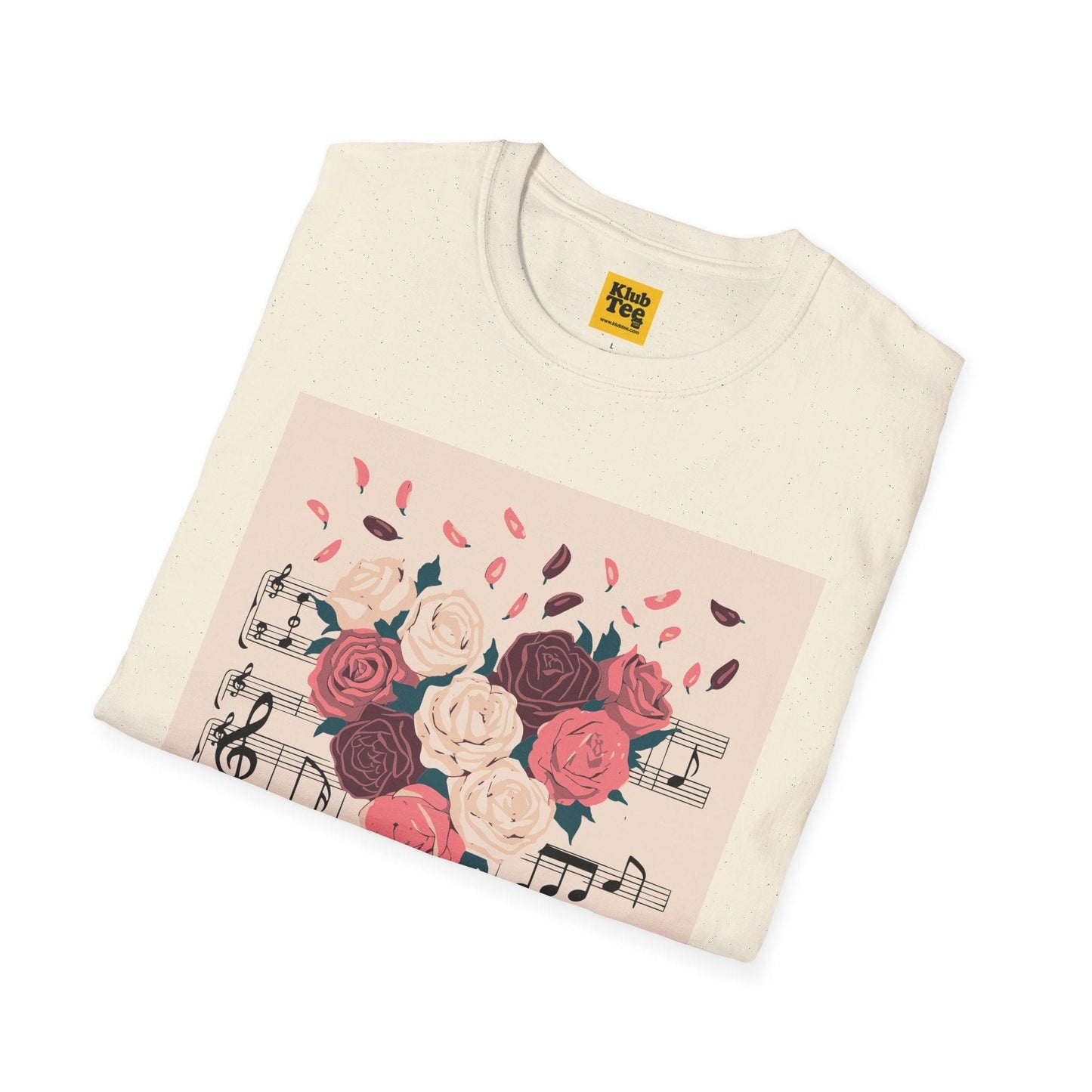 Floral Music Notes T-Shirt - Botanical Sound