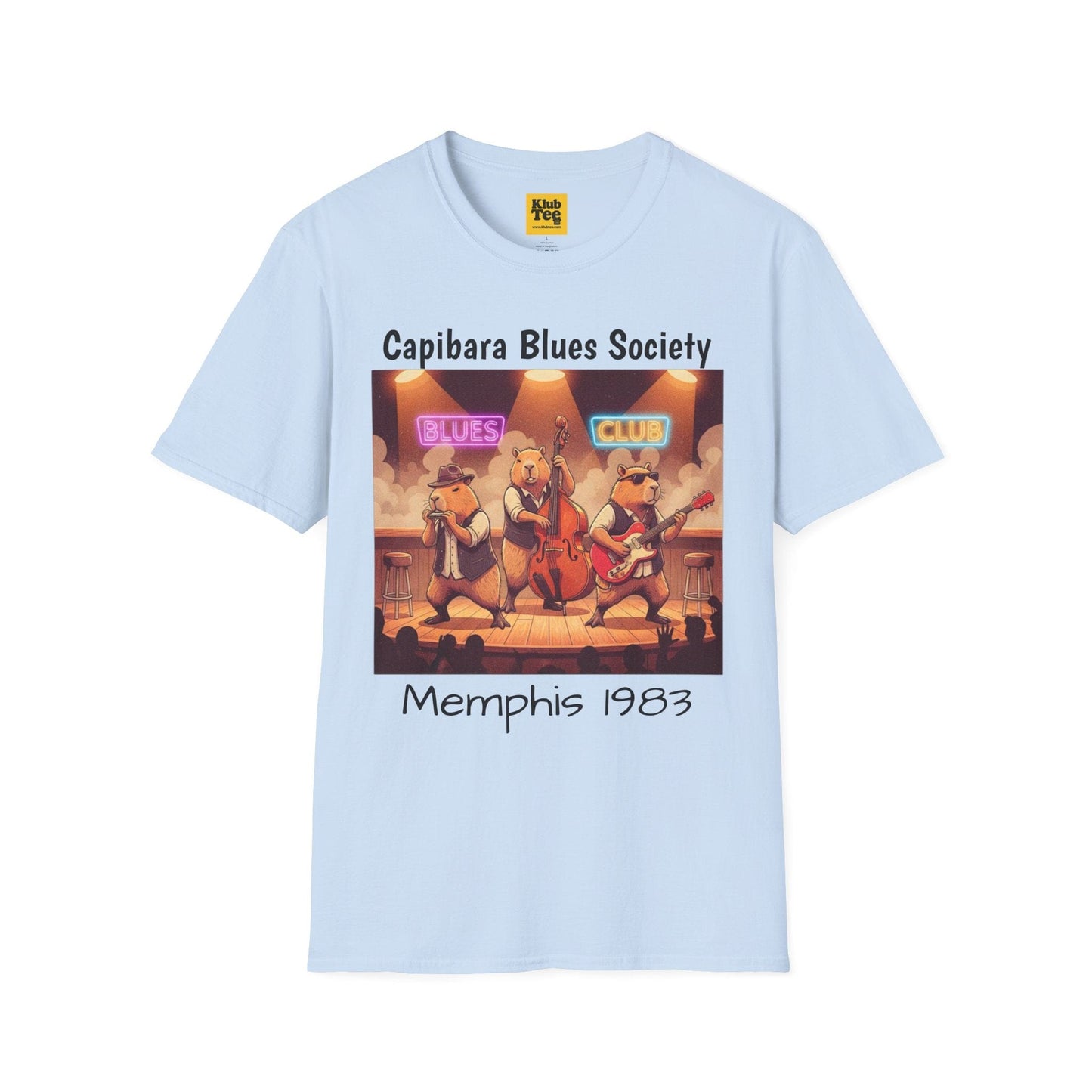 Capybara Blues Society T-Shirt - Retro Music Tee