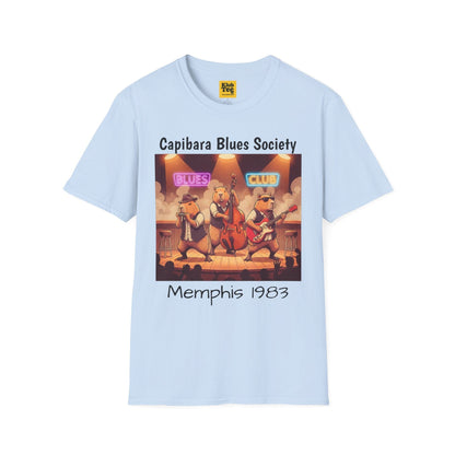 Capybara Blues Society T-Shirt - Retro Music Tee