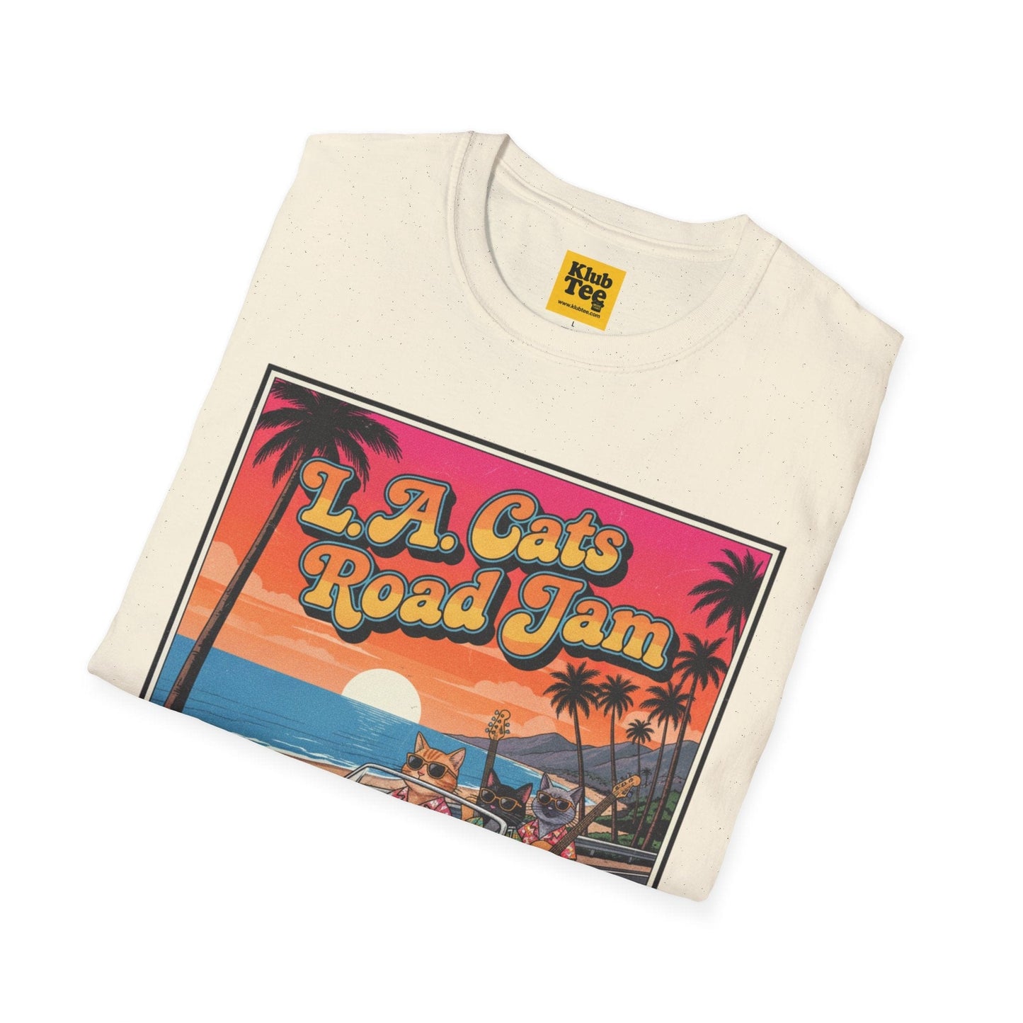 L.A. Cats Road Jam T-Shirt - Vintage Cat Lover Tee