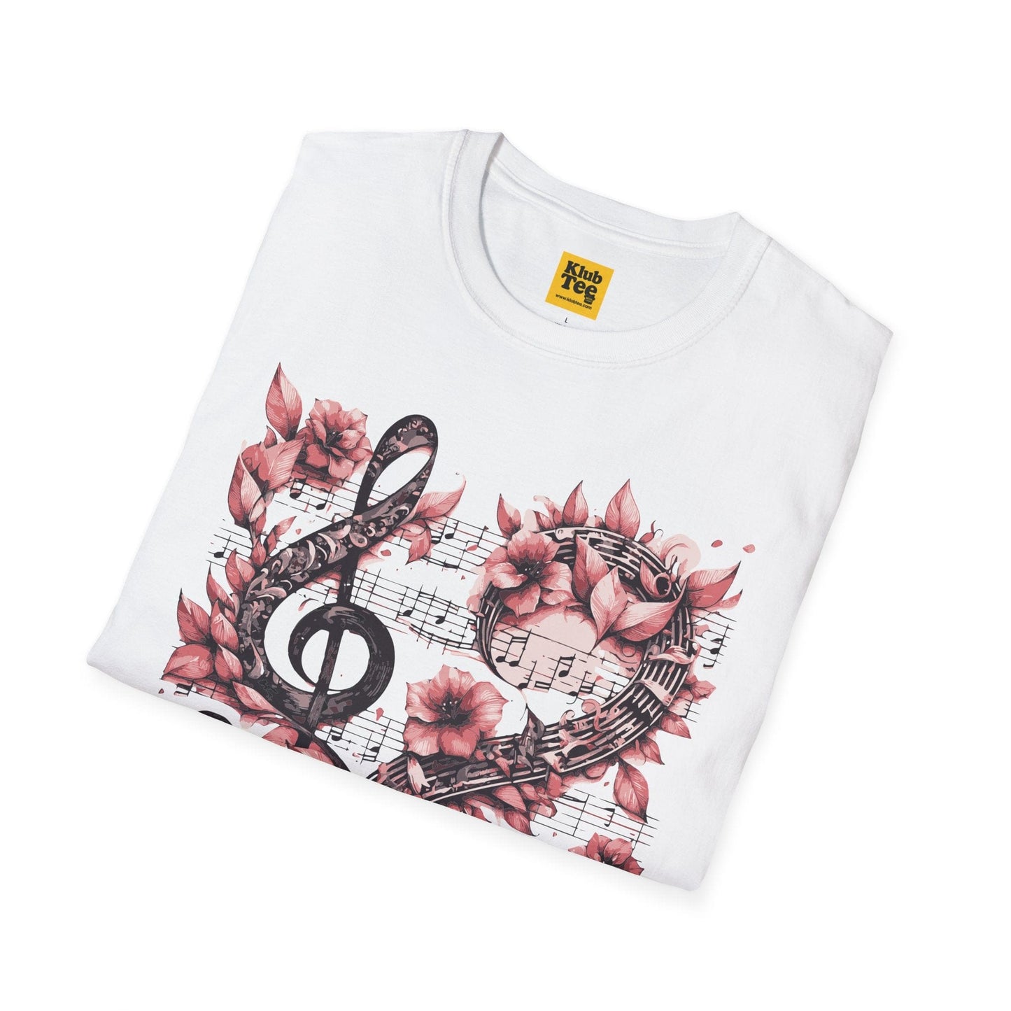 Floral Music Note T-Shirt - Single Note Design
