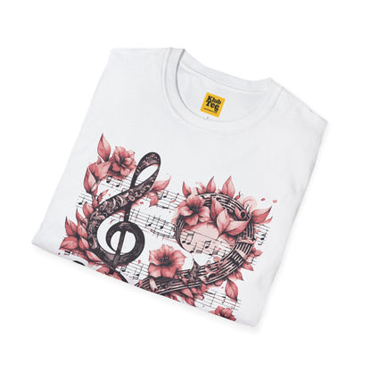 Floral Music Note T-Shirt - Single Note Design