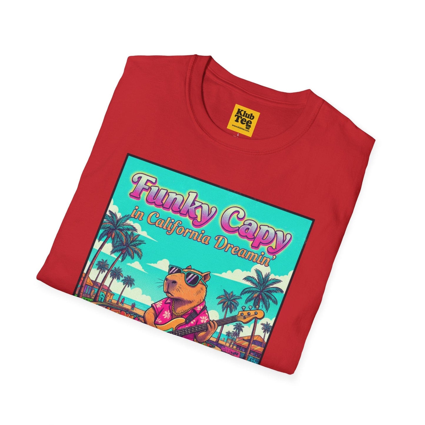 Funky Capybara Vibes T-Shirt - Retro Beach Skateboard Tee