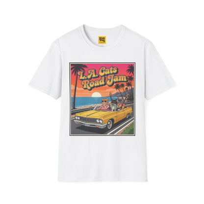 L.A. Cats Road Jam T-Shirt - Vintage Cat Lover Tee