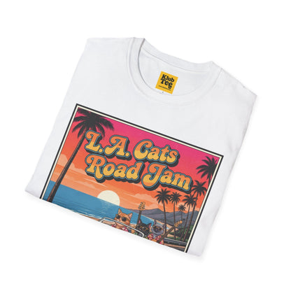 L.A. Cats Road Jam T-Shirt - Vintage Cat Lover Tee