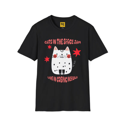 Cosmic Cats T-Shirt - Space Feline Music Tee
