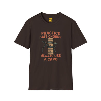 Practice Safe Chords T-Shirt - Guitar Humor