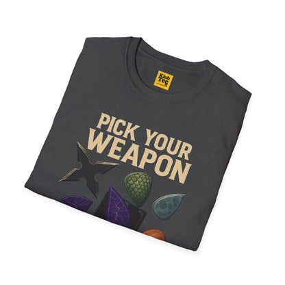 Pick Your Weapon T-Shirt - Guitar Choice
