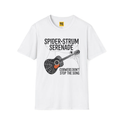Spider Strum Serenade Halloween Music T-Shirt