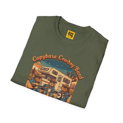 Capybara Cowboy Band T-Shirt - Road Trip Adventure Tee