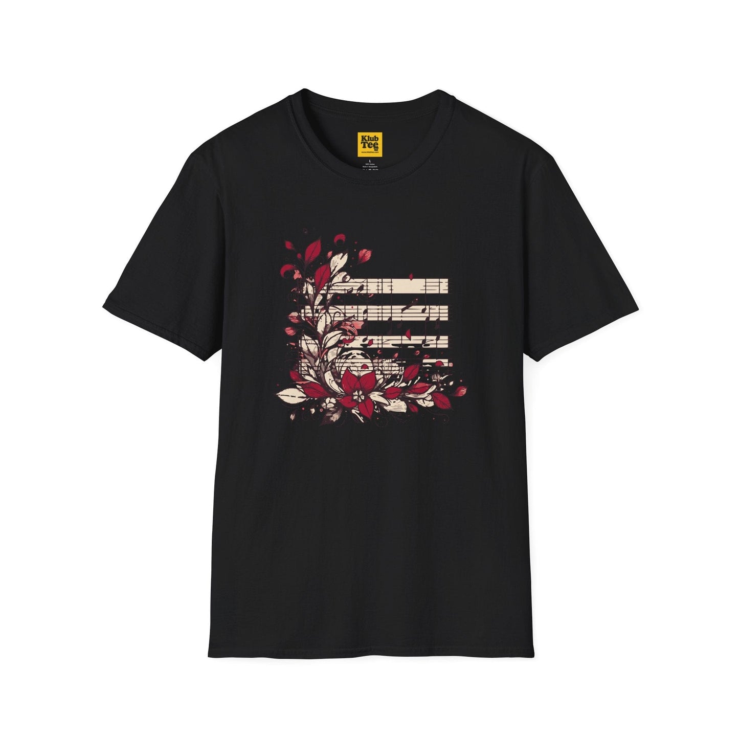 Floral Music Notes T-Shirt - Garden Melody