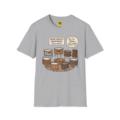 Snare Addicts Anonymous T-Shirt - Drummer Humor