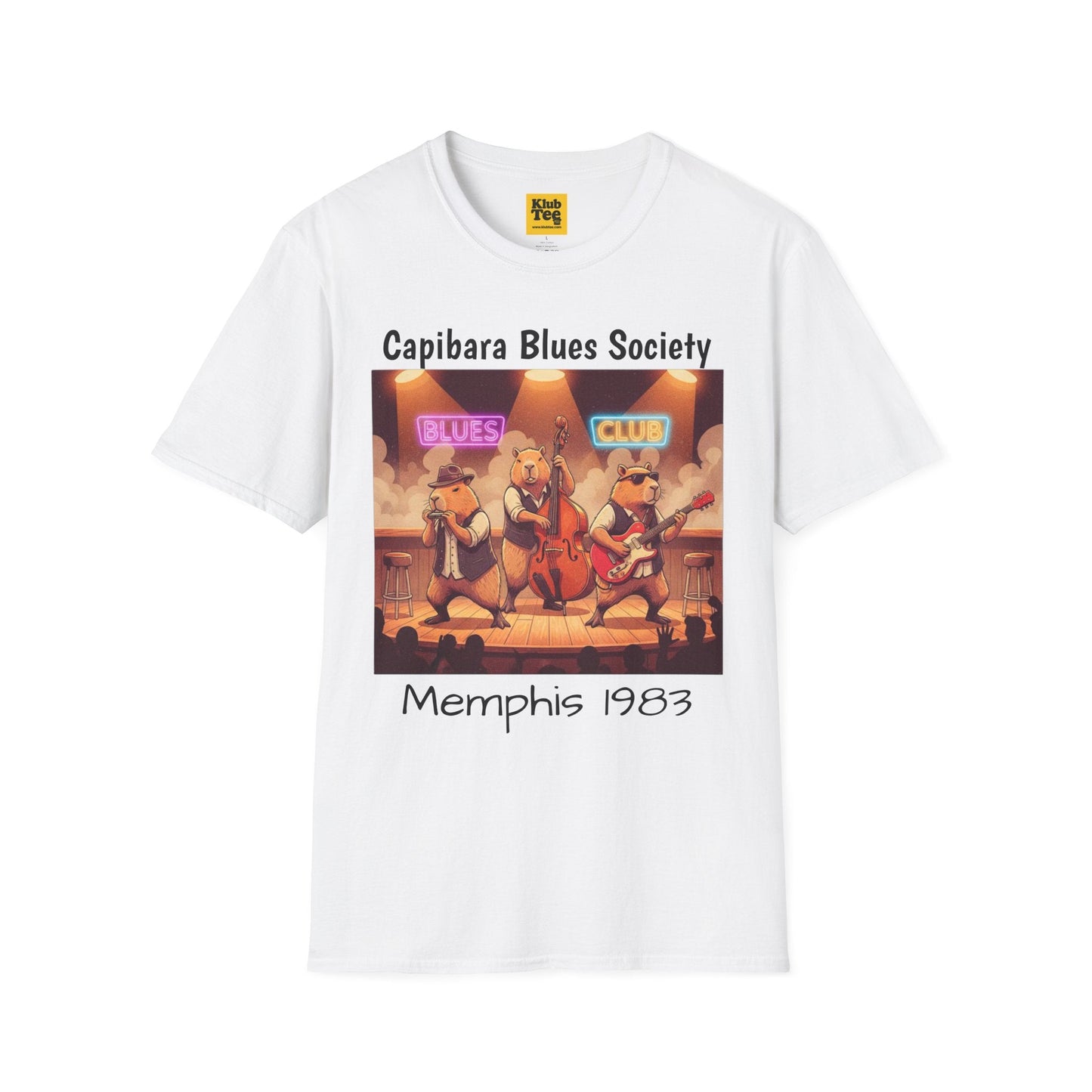 Capybara Blues Society T-Shirt - Retro Music Tee