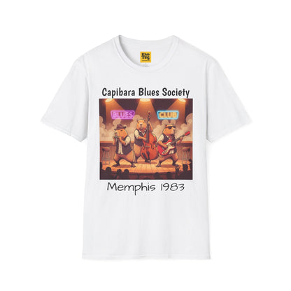 Capybara Blues Society T-Shirt - Retro Music Tee