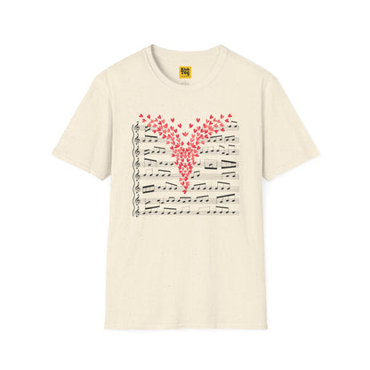 Love Music T-Shirt - Heart-Shaped Notes