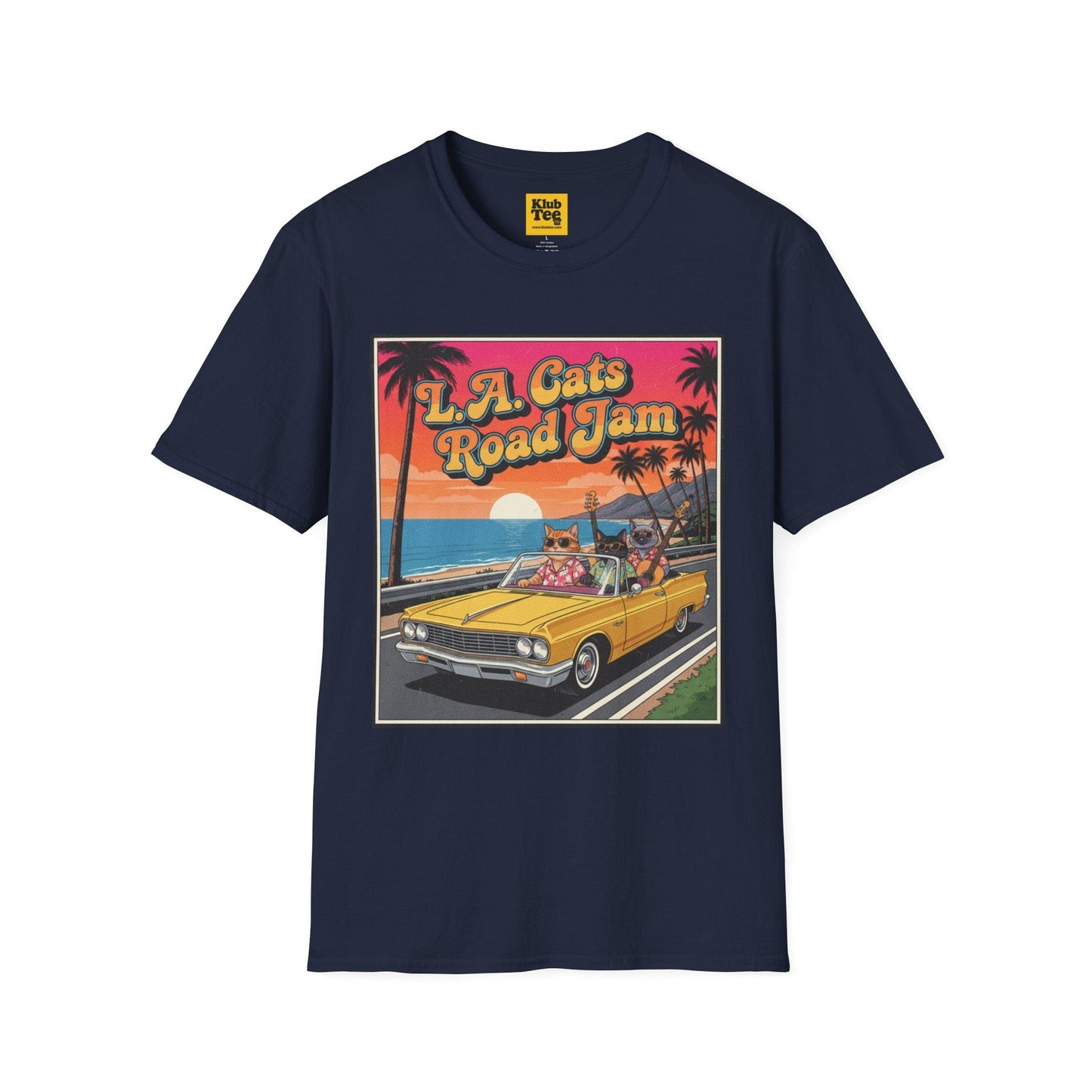 L.A. Cats Road Jam T-Shirt - Vintage Cat Lover Tee